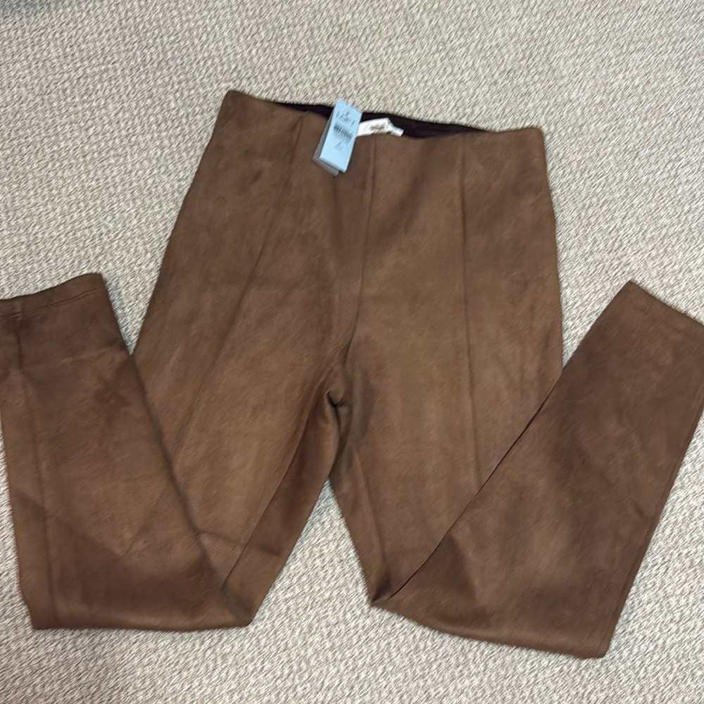 Ann Taylor Suede like brown leggings